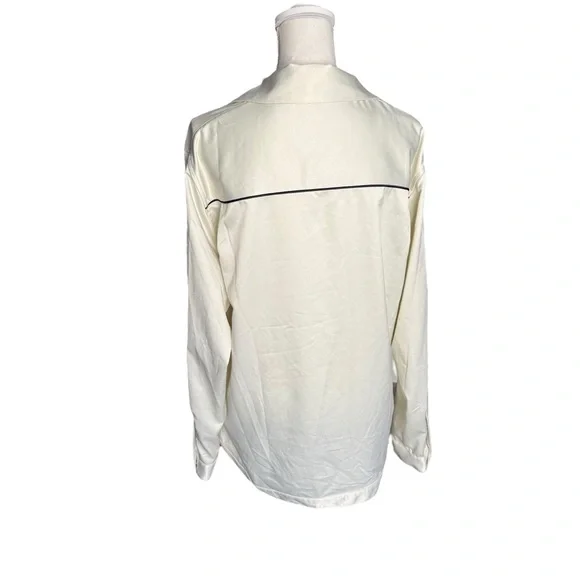 NWT ZARA Men's Satin Button Up Shirt Jacket white Retro Embroidery Size xlarge - Picture 4 of 8